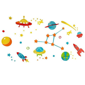 Wall Sticker Rocket Space 3D - wall