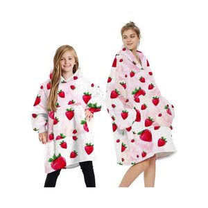 Wearable Blankets Printed - strawberry red / Kids