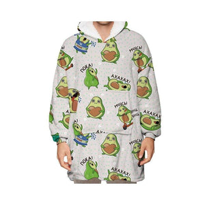 Wearable Hooded Blankets Pullover - avocado grey / Kids