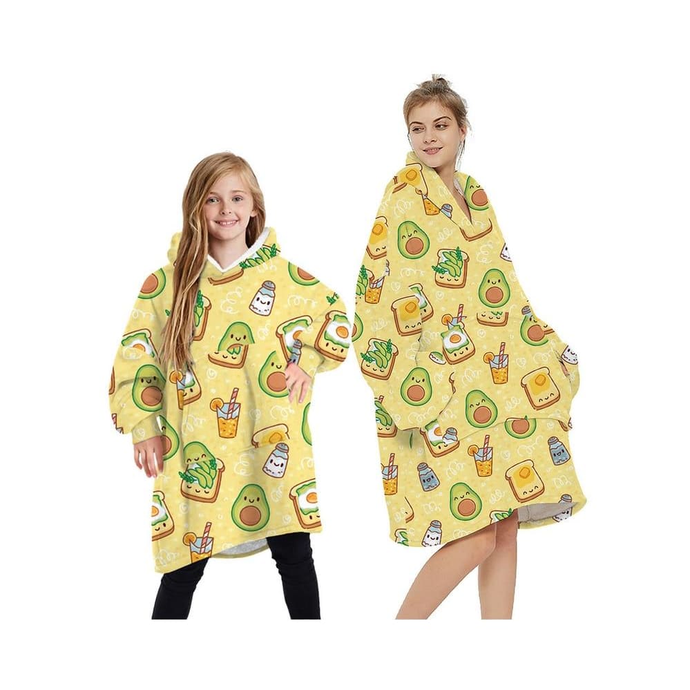 Wearable Hooded Blankets Pullover - avocado yellow / Kids