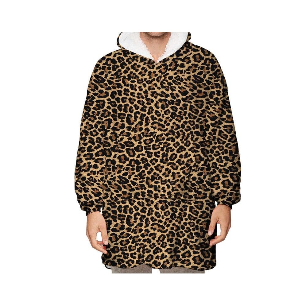 Wearable Hooded Blankets Pullover - leopard Print / Kids