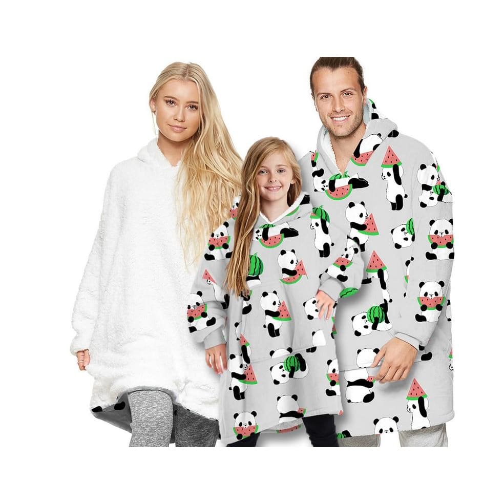 Wearable Hooded Blankets Pullover - panda Print / Kids