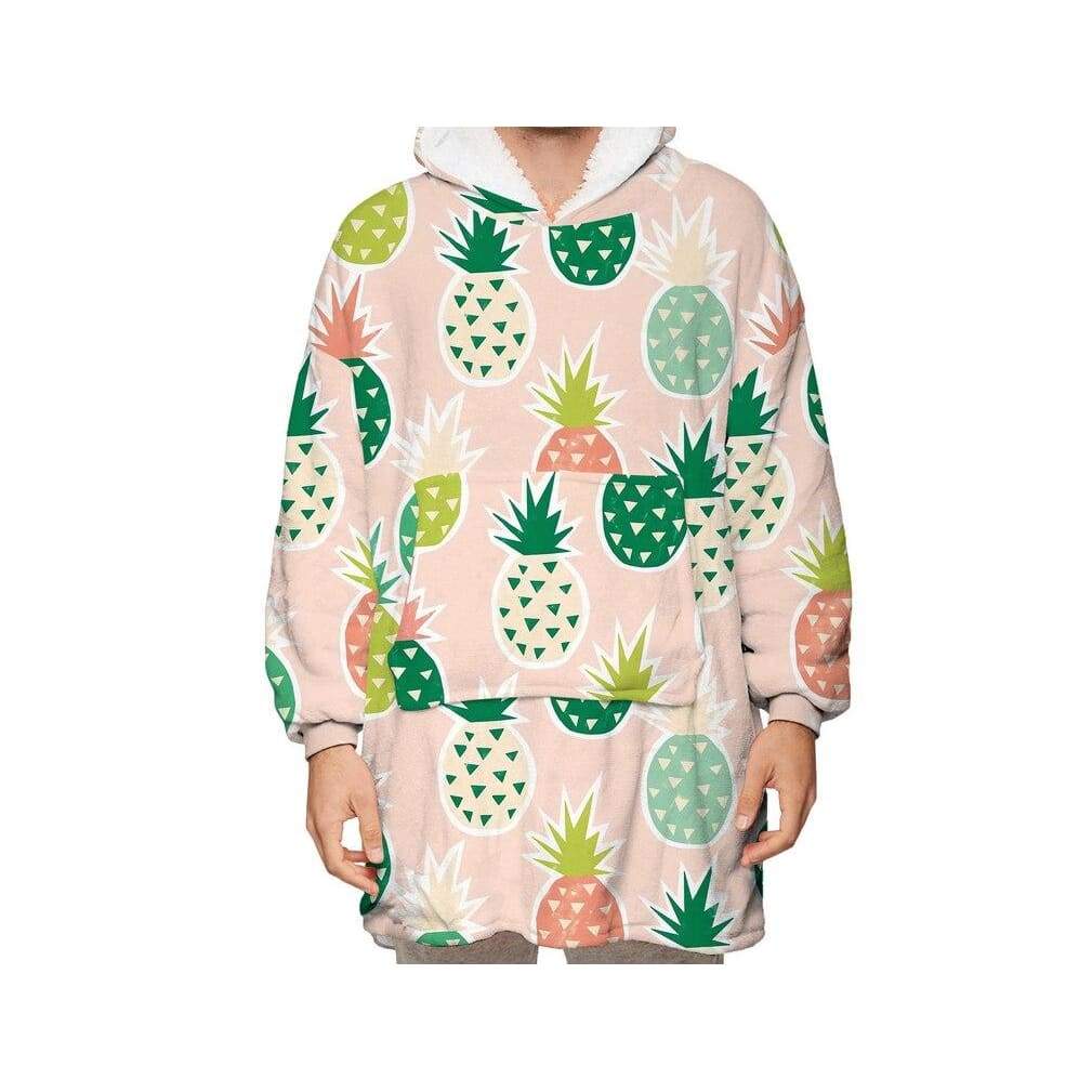 Wearable Hooded Blankets Pullover - pineapple pink / Kids