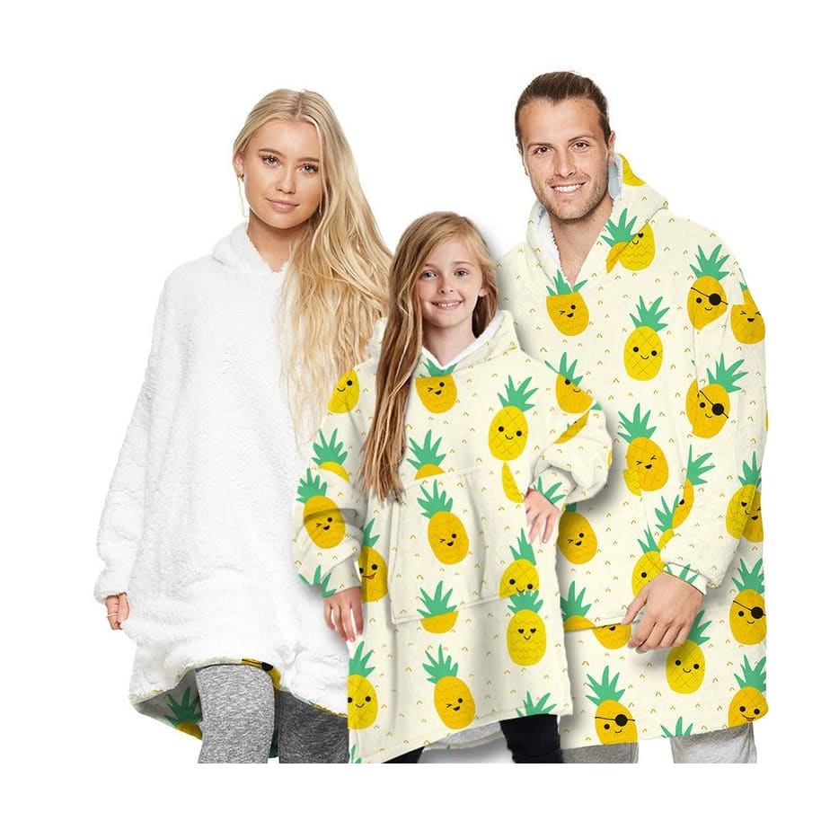Wearable Hooded Blankets Pullover - pineapple yellow / Kids