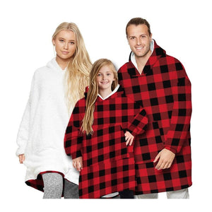Wearable Hooded Blankets Pullover - plaid / Kids
