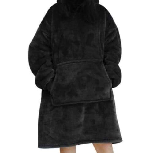 Wearable Hooded Blankets Pullover - solid black / Kids