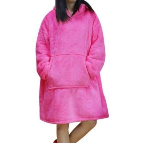 Wearable Hooded Blankets Pullover - solid dark pink / Kids