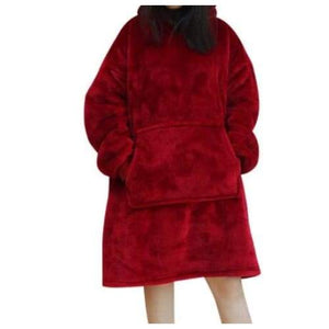 Wearable Hooded Blankets Pullover - solid red / Kids