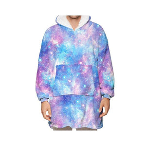 Wearable Hooded Blankets Pullover - universe blue / Kids