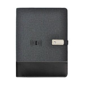 Wireless Phone Charging Notebook - Black / A5 - Business