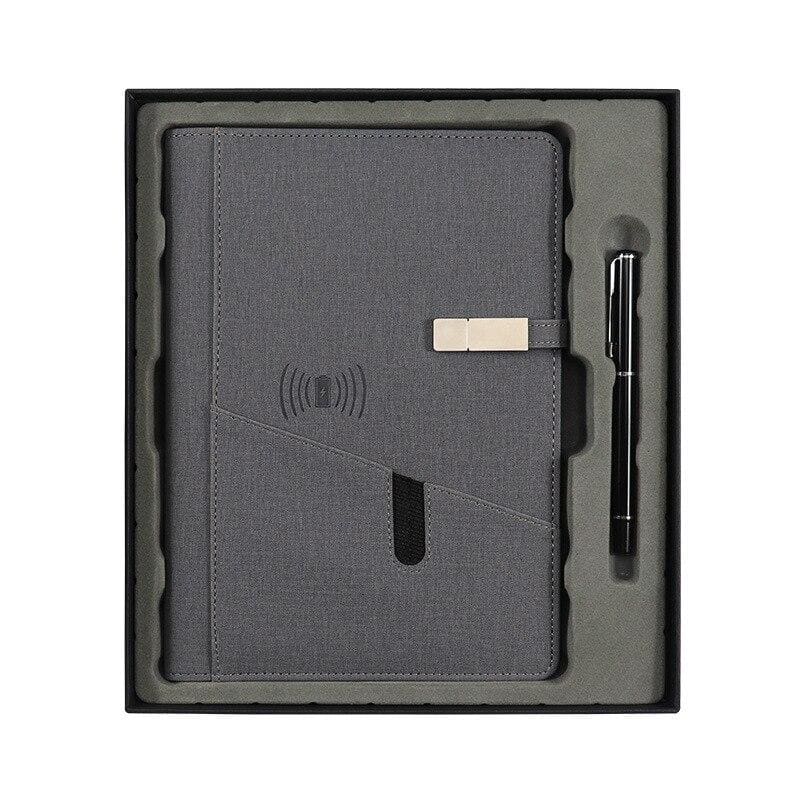 Wireless Phone Charging Notebook - Gray / 8kmA 16gU disk