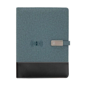 Wireless Phone Charging Notebook - Gray-blue / A5 - Business