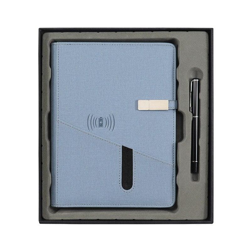 Wireless Phone Charging Notebook - Light blue / 8kmA 16gU