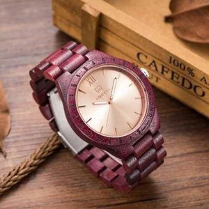 Wood Watch Casual Bamboo - Purple - Quartz Watches
