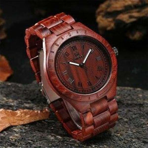 Wood Watch Casual Bamboo - Red - Quartz Watches
