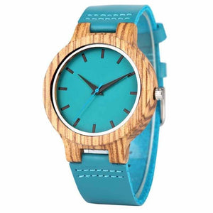 Wood Watch Luxury Royal Blue Bands - For Men - Quartz