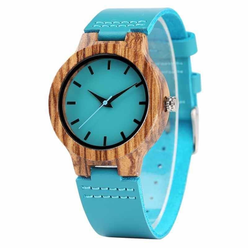 Wood Watch Luxury Royal Blue Bands - For Women - Quartz