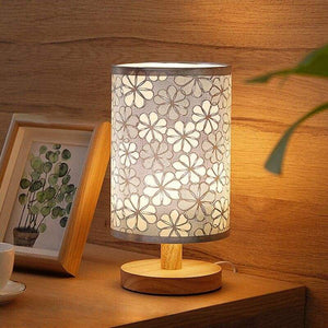 Wooden Base Corner Lamp - Sun flower / A warm light - LED