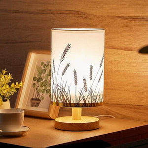 Wooden Base Corner Lamp - Wheat ears / A warm light - LED