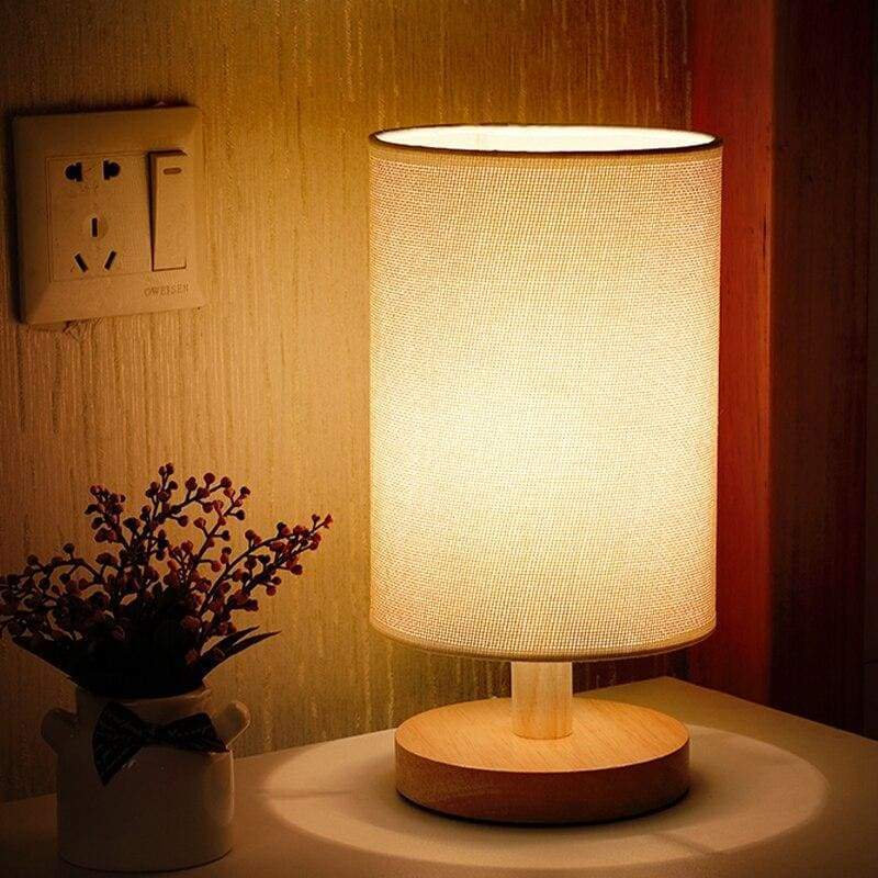 Wooden Base Corner Lamp - White / A warm light - LED Night