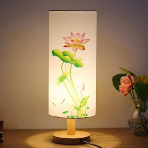 Wooden Base Table Lamp - Lotus - LED Night Lights