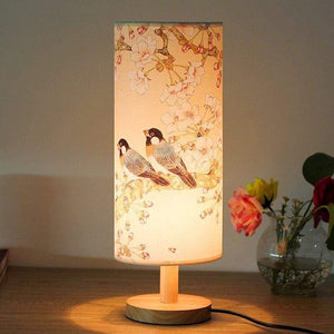Wooden Base Table Lamp - Magnolia bird - LED Night Lights
