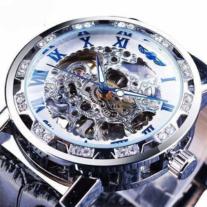 Wrist Watch Diamond Mechanical - Blue - Watches